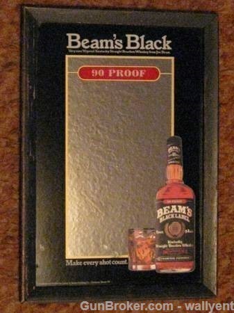 Jim Beam BEAMS BLACK Whiskey Tavern Sign 1940s?? Bar Liquor Store Kentucky-img-0