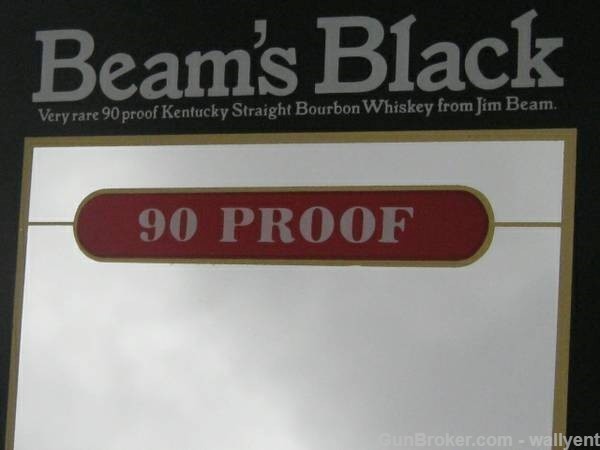 Jim Beam BEAMS BLACK Whiskey Tavern Sign 1940s?? Bar Liquor Store Kentucky-img-3