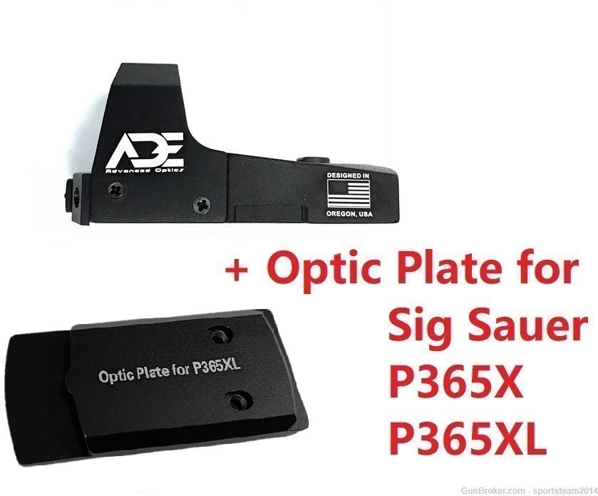 ADE RD3-006 Green Dot Sight+Optic Mounting Plate for Sig Sauer P365XL/P365X-img-0