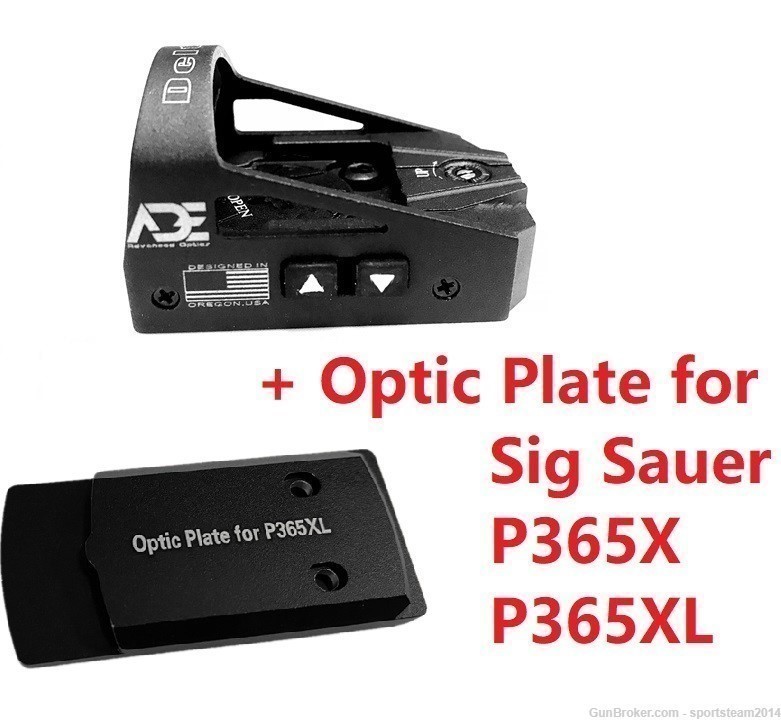 ADE RD3-012 Red Dot Sight + Optic Mounting Plate for Sig Sauer P365XL/P365X-img-0