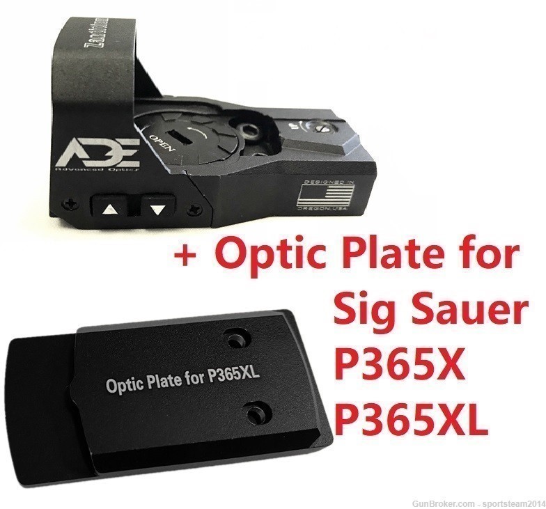 ADE RD3-015 Red Dot Sight + Optic Mounting Plate for Sig Sauer P365XL/P365X-img-0