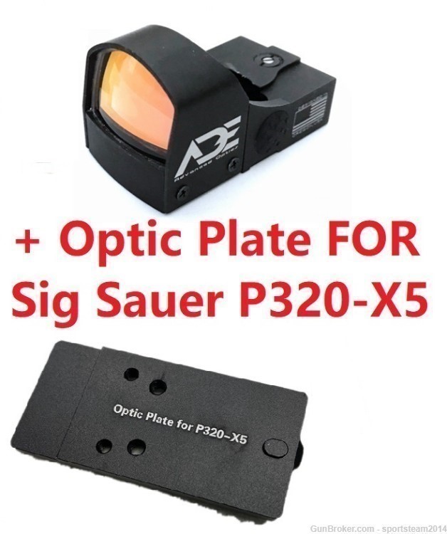 ADE RD3-009 Red Dot Sight+Optic Mounting Plate for Sig Sauer P320-X5 Pistol-img-0