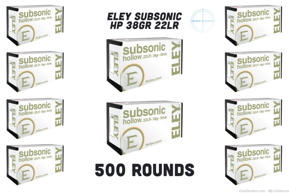 Eley Subsonic 22lr Rimfire Ammuntion 38gr Hp - 500rds-img-0