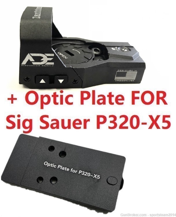ADE RD3-015 Red Dot Sight+Optic Mounting Plate for Sig Sauer P320-X5 Pistol-img-0