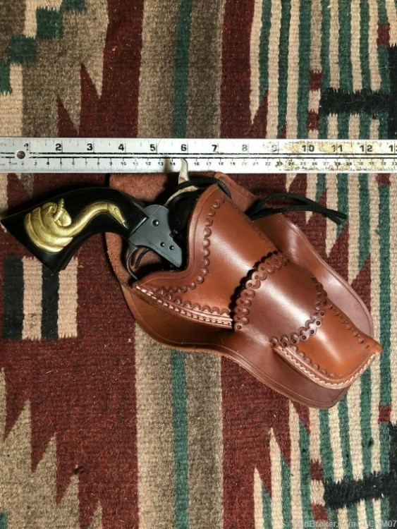 Western Leather Cross Draw Holster Fits Colt SAA 1873 Ruger Vaquero Uberti-img-0