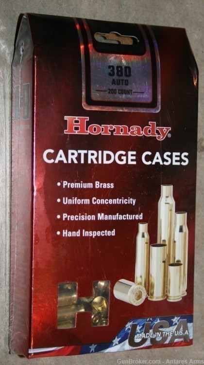 Hornady 380 Auto .380 ACP Unprimed Brass 200 Count NEW Reloading-img-0