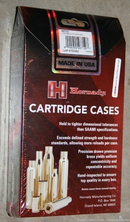 Hornady 380 Auto .380 ACP Unprimed Brass 200 Count NEW Reloading-img-1