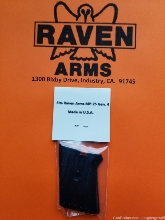 Raven / Phoenix Arms MP-25, P-25 Black Grips (New Model Flip Safety-img-1