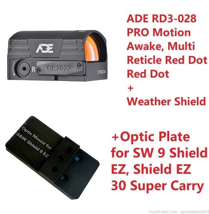 ADE RD3-028 PRO Shake/Motion Awake + Weather Shield Red dot + Smith Wesson-img-0
