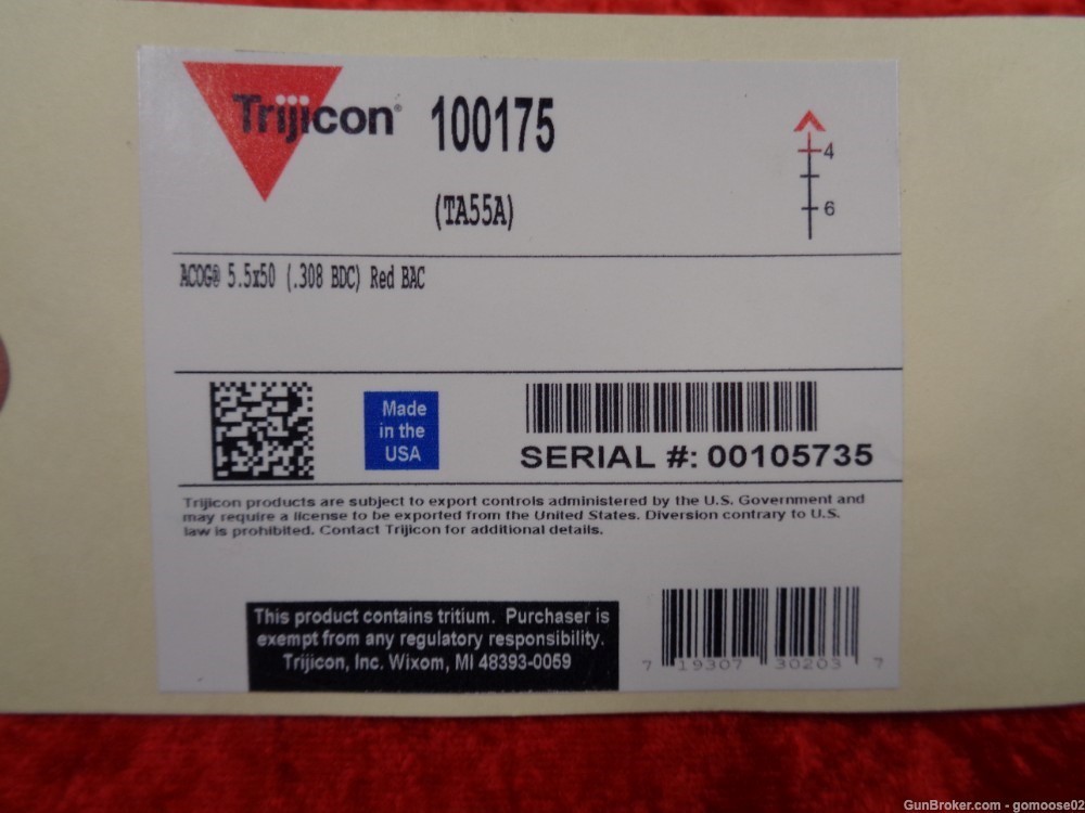 NEW Trijicon ACOG 5.5x50 TA55A Red Chevron 308 Reticle 100175 WE TRADE-img-1
