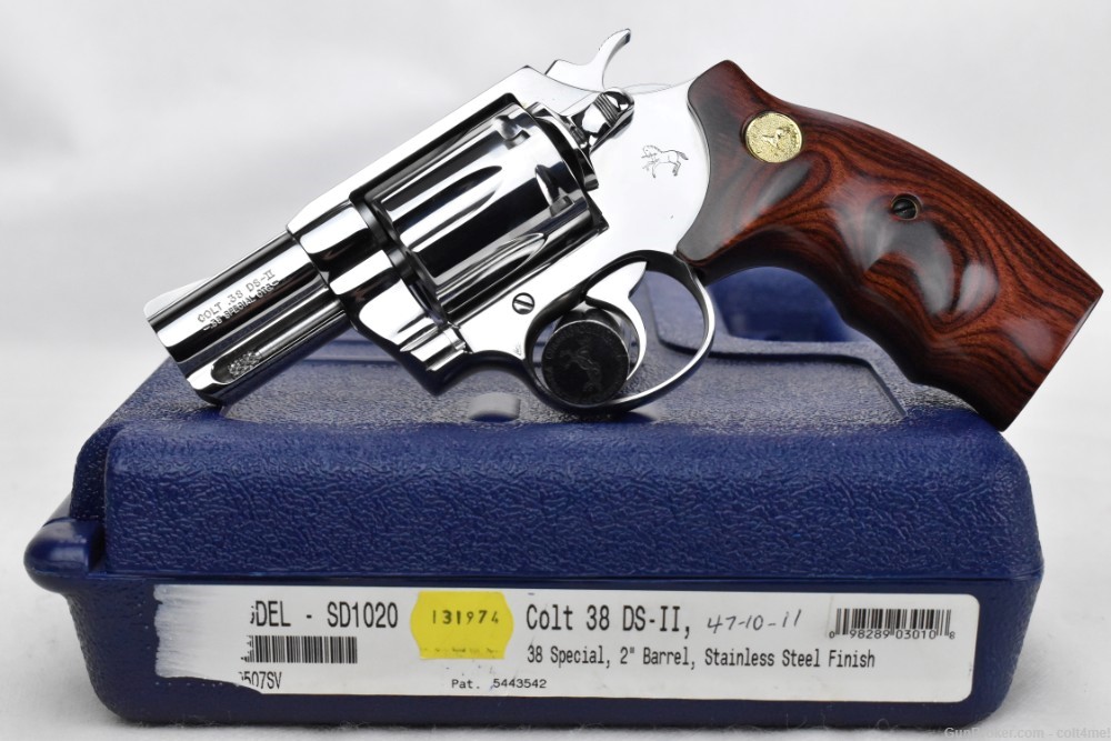1997 Colt DS-II .38 Spl BRIGH POLISHED 2" Revolver w Original Case-img-0
