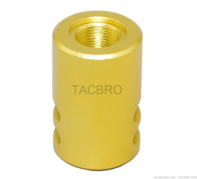 TACBRO Gold Gen 2 .22LR Ruger Mark IV 22/45 1/2"x28 TPI Muzzle Brake-img-4