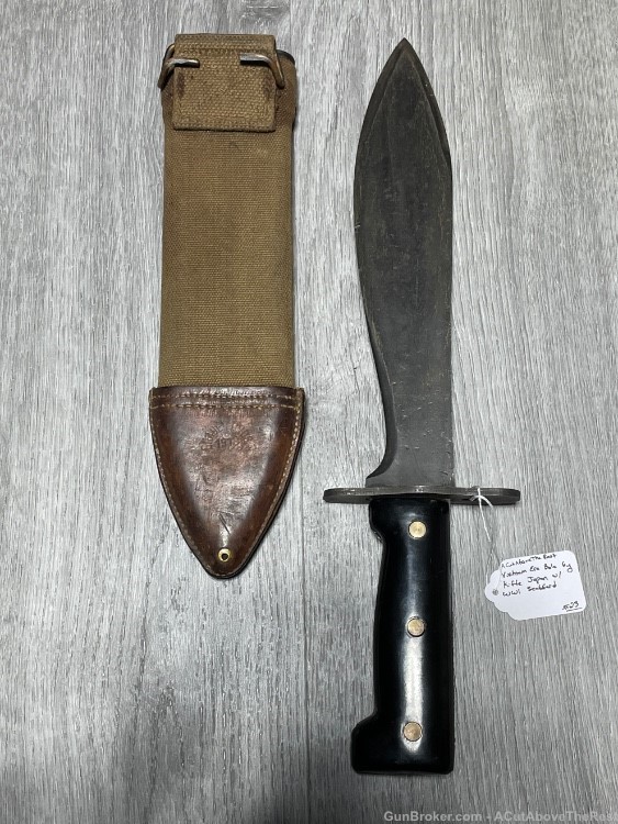 Vietnam Era 1917 Look-a-like Jungle Knife by Kiffe Japan with US WW1 Sheath-img-0