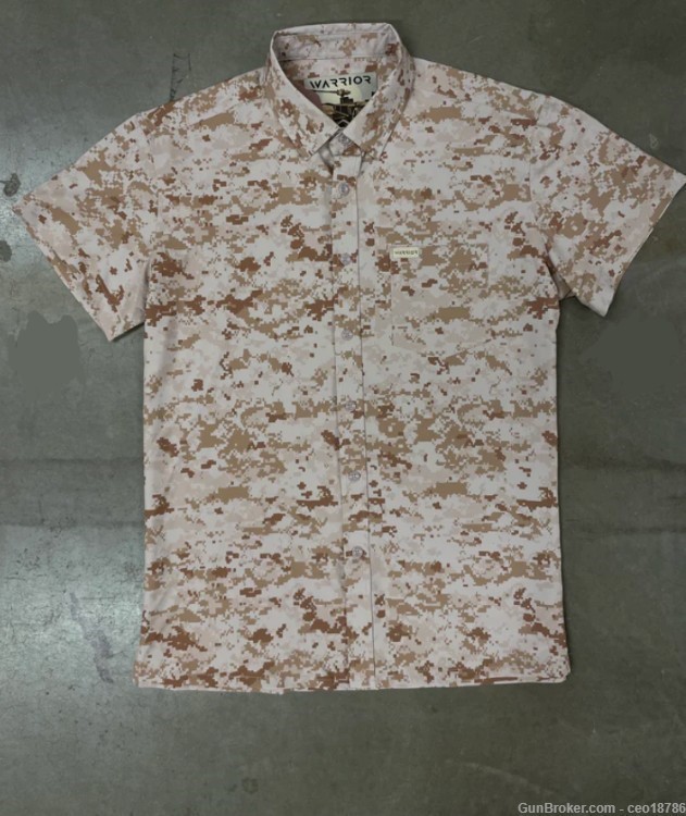 USMC Digital Desert MARPAT style camo button down collared shirt Size XL-img-4