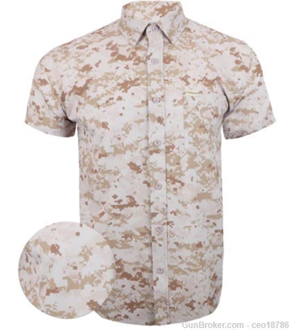 USMC Digital Desert MARPAT style camo button down collared shirt Size XL-img-0