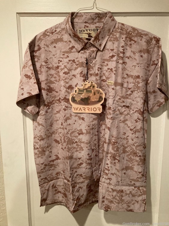 USMC Digital Desert MARPAT style camo button down collared shirt Size XL-img-6