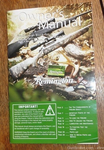 Remington Factory M770 / M710 / M715 Bolt Action Manual-img-0