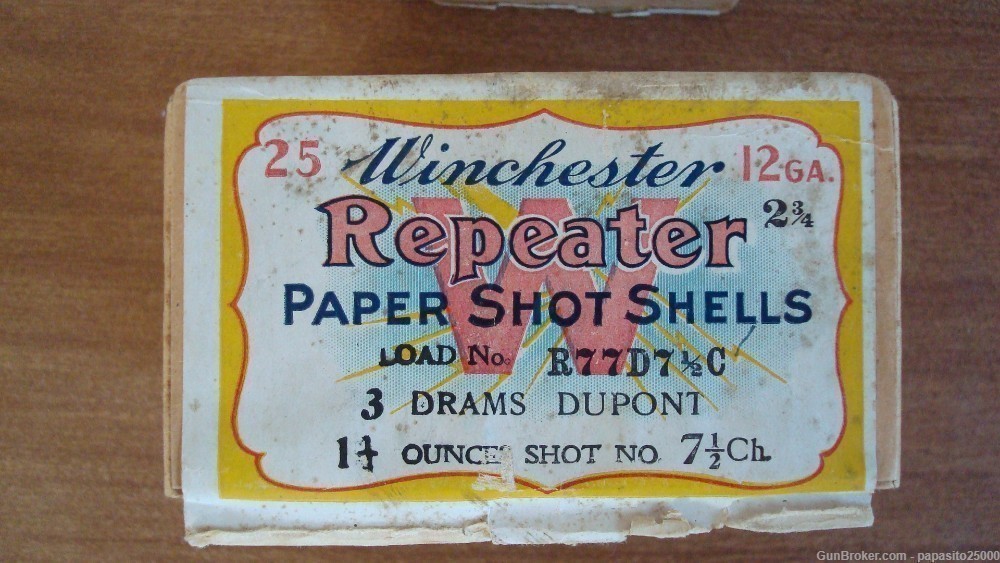 Winchester Repeater Paper Shotshells Full 2pc box vintage 25rds win ammo -img-1