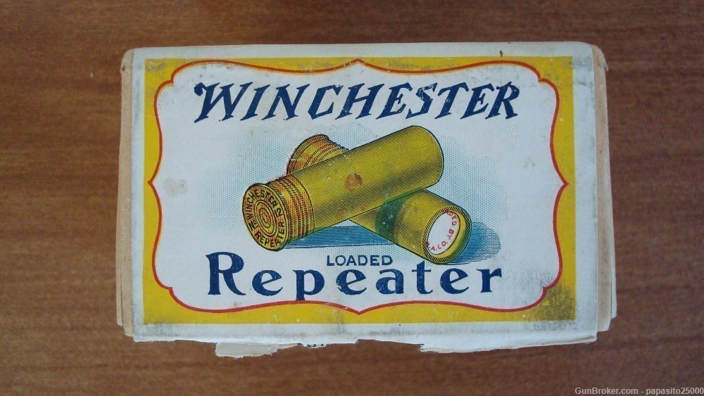 Winchester Repeater Paper Shotshells Full 2pc box vintage 25rds win ammo -img-3