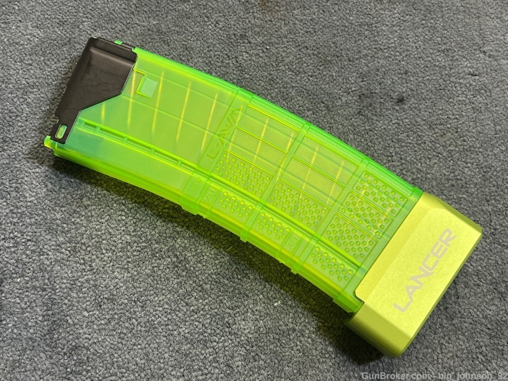 Lancer L5AWM 30rd 36rd Zombie Lime Green Magazine AR15 M4 .223 + Extension-img-0