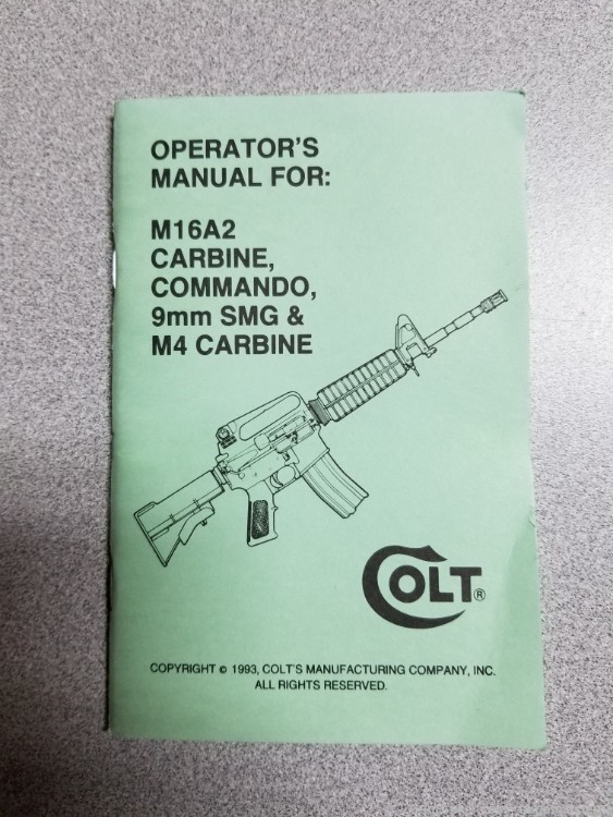 Authentic COLT OEM Operator's Manual, Brand New! Part No. 94892-img-0