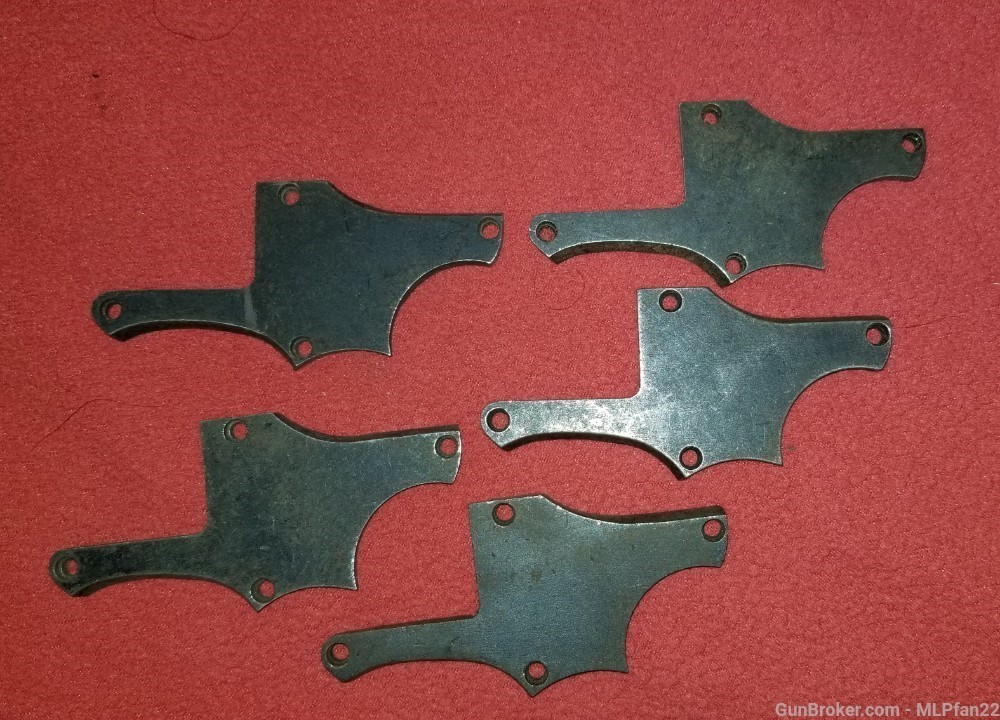 Lot of 5 British NO2 Enfield revolver sideplates orignal parts-img-0
