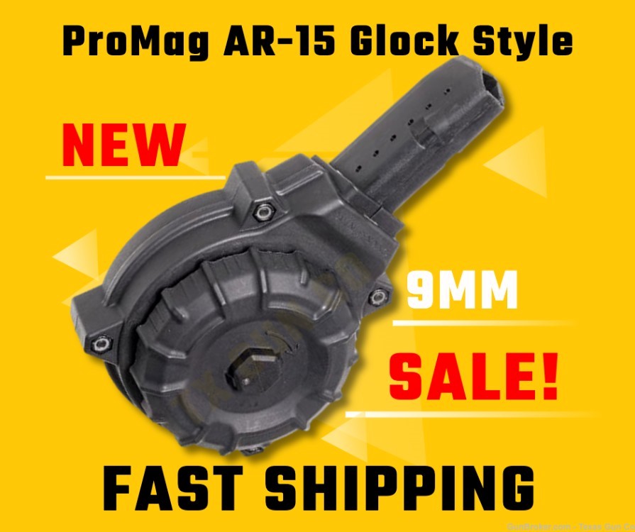 ProMag 50 Round Drum 9mm AR-15 Magazine for Glock Style Lower DRM-A12-img-0