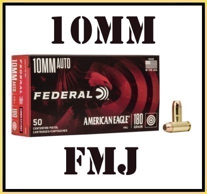 100rds Federal AE 10mm Auto 180gr FMJ Target ACP American Eagle 180 grains-img-0