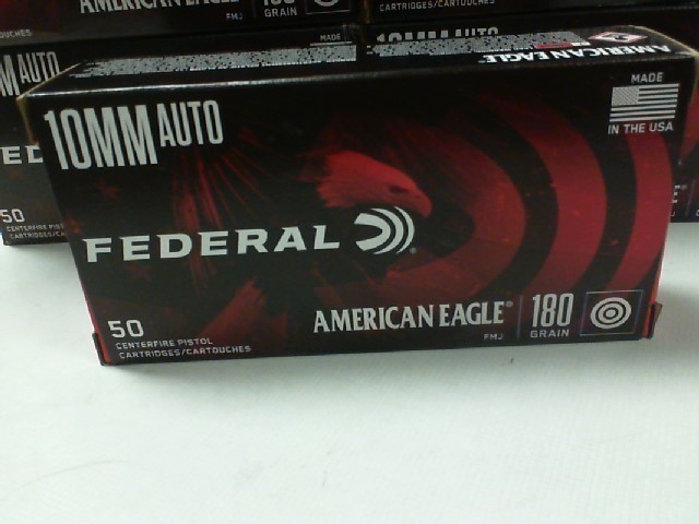 100rds Federal AE 10mm Auto 180gr FMJ Target ACP American Eagle 180 grains-img-1