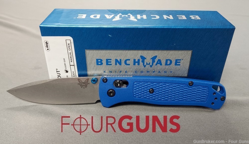 Benchmade Bugout 535 AXIS Manual Open Blue Pocket Knife 3.24" NO CC FEES-img-0