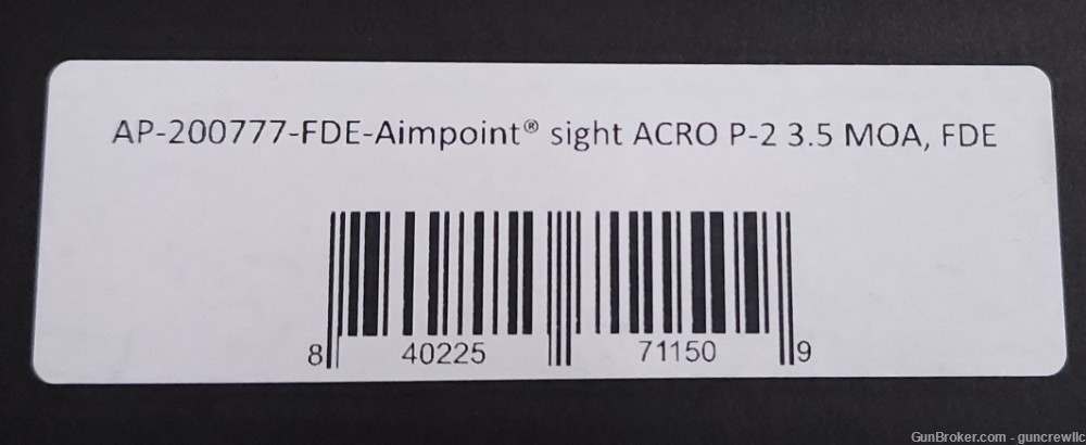 Aimpoint ACRO P-2 FDE 3.5MOA W/ B&T 39mm QD Mount P2 AP-200777-FDE Layaway-img-9