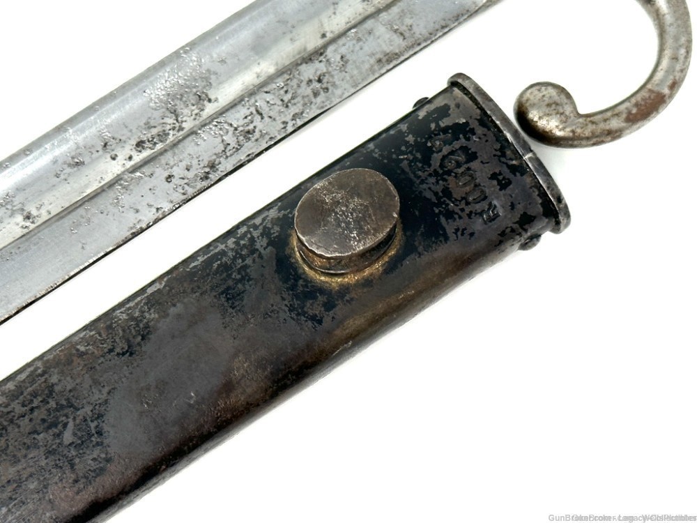 1891 ARGENTINE MAUSER BAYONET WITH SCABBARD ALUMINUM GRIPS-img-5