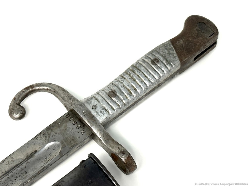 1891 ARGENTINE MAUSER BAYONET WITH SCABBARD ALUMINUM GRIPS-img-9