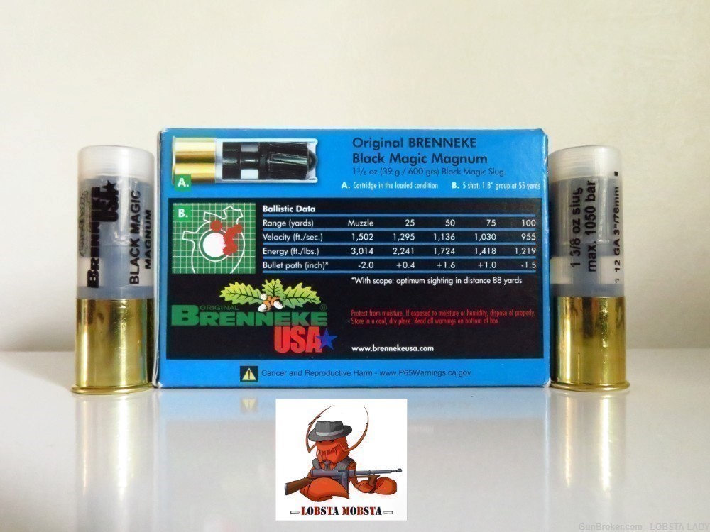 Brenneke Black Magic Magnum 12 Gauge 3 1 3 8 Oz Lead Rifled Slug Sl123bmm Shotgun Shells At