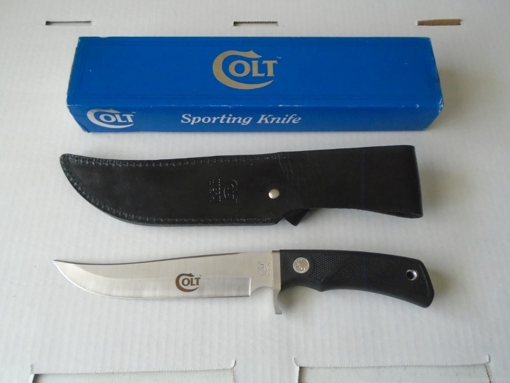 NIB USA MADE Colt CT3 Fixed Blade Sporting Knife With Leather Sheath & Box!-img-5