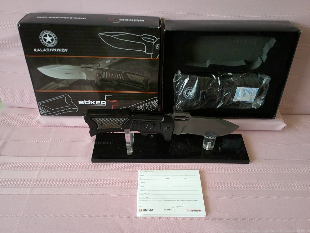 New W/Box Limited Edition 0108 of 1500 Boker Plus Kalashnikov folding knife-img-3