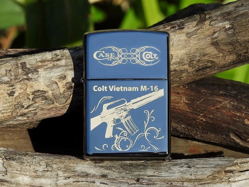 Unicorn Rare Case XX Zippo Colt Vietnam M-16 Firearms Lighter Only 150 Made-img-49