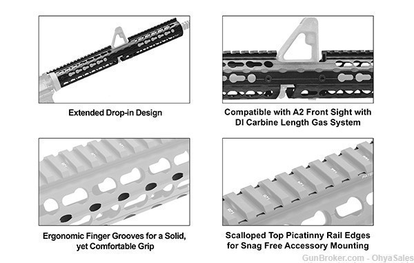 UTG/Leapers PRO Carbine Length Drop-in Quad Rail KeyMod Handguard MTU015SSK-img-5