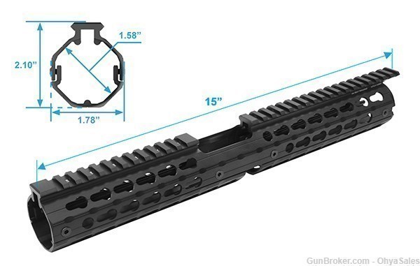 UTG/Leapers PRO Carbine Length Drop-in Quad Rail KeyMod Handguard MTU015SSK-img-3