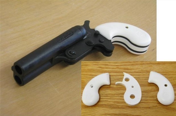 White Grips For Leinad Cobray Derringer Pistol NEW-img-0