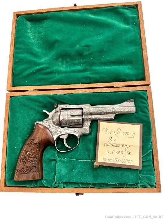 Ruger Security Six .357 Mag Revolver fully engraved with custom grips-img-1