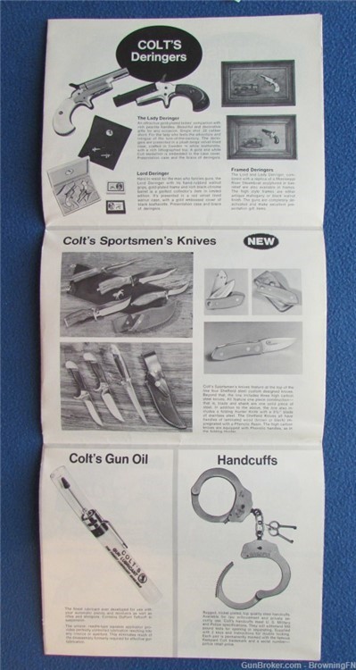 Vintage 1971 Colt All Models Catalog Folder SAA 1911 Python etc.-img-1