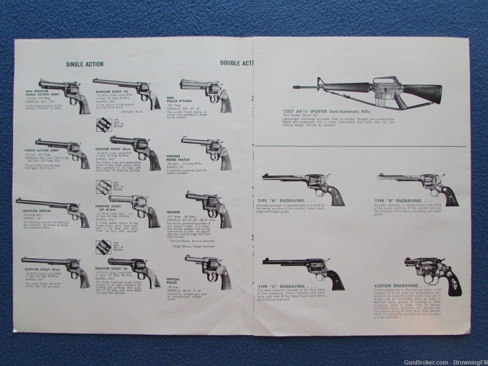 Vintage Early 1970s Colt All Models Catalog SAA Python 1911 etc.-img-1