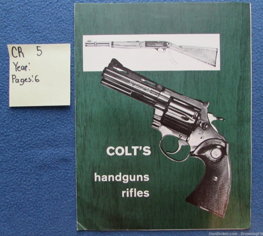 Vintage Early 1970s Colt All Models Catalog SAA Python 1911 etc.-img-0