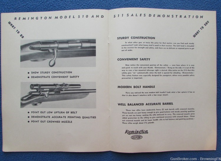 Vintage Remington Model 510 511 Demonstration Manual-img-1