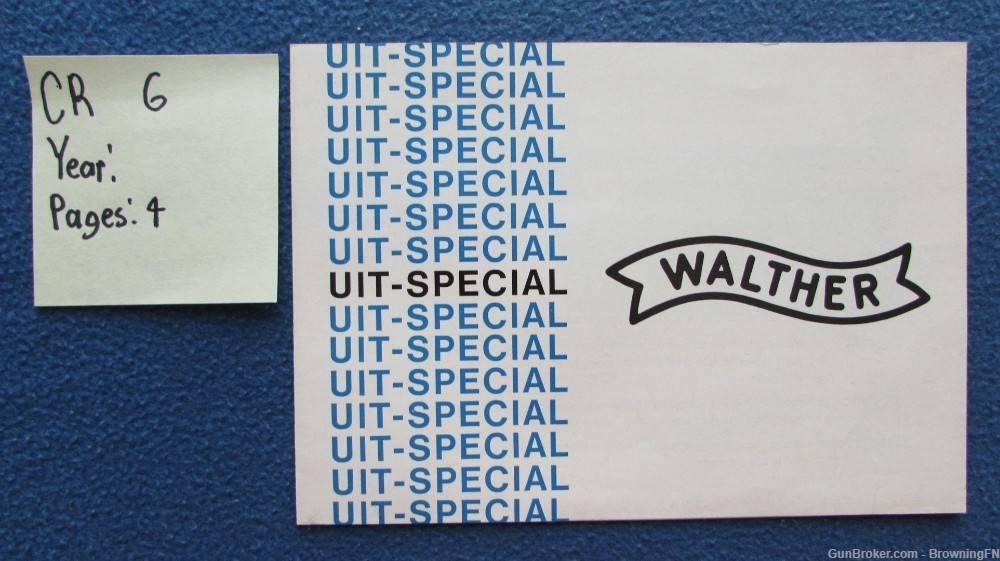 Vintage Walther UIT Special Intro Flyer Pictures and Specs-img-0