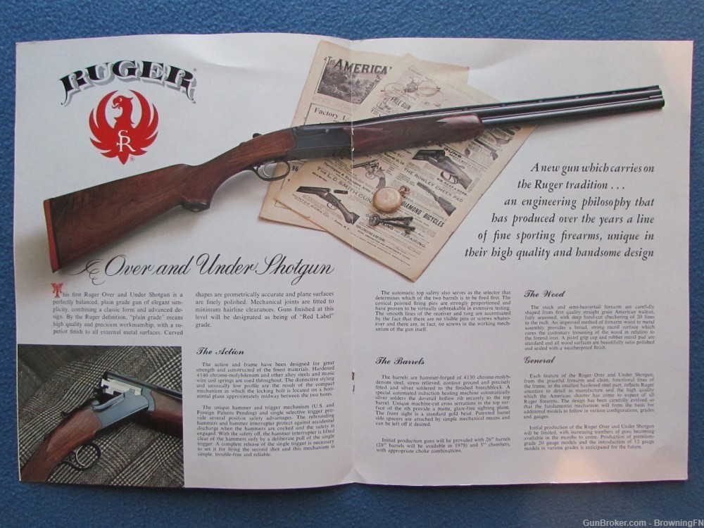 Original Ruger Red Label 20 ga. Introduction Announcement Flyer-img-1