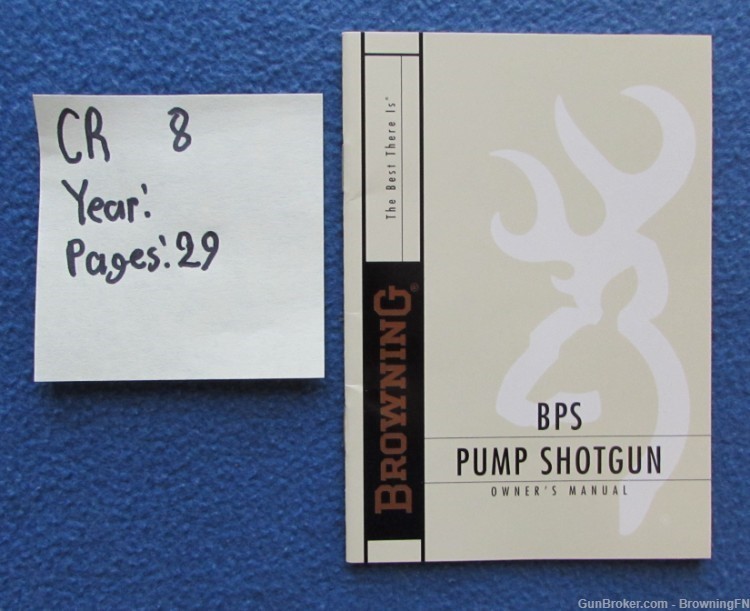 Vintage Browning BPS Owners Instruction Manual Pump Model -img-0