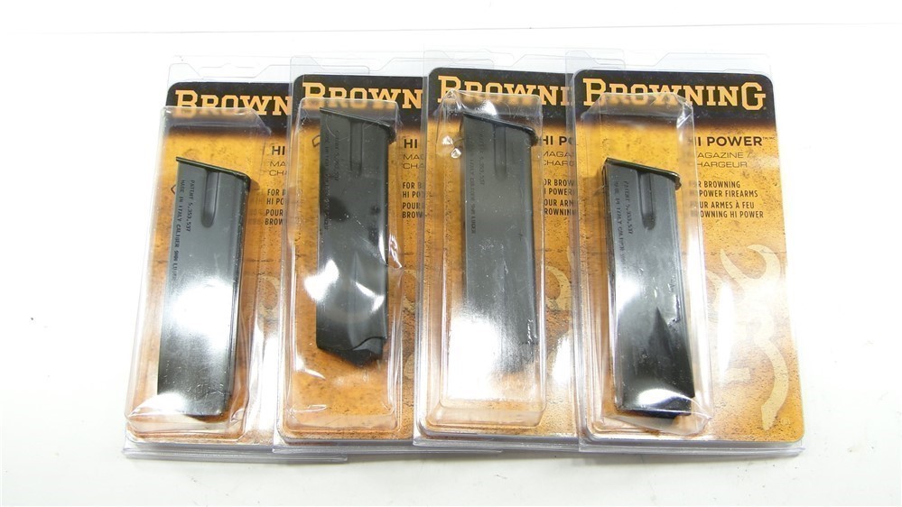 (4 TOTAL) BROWNING HI-POWER 9mm FACTORY 13RD MAGAZINE (NEW)-img-0
