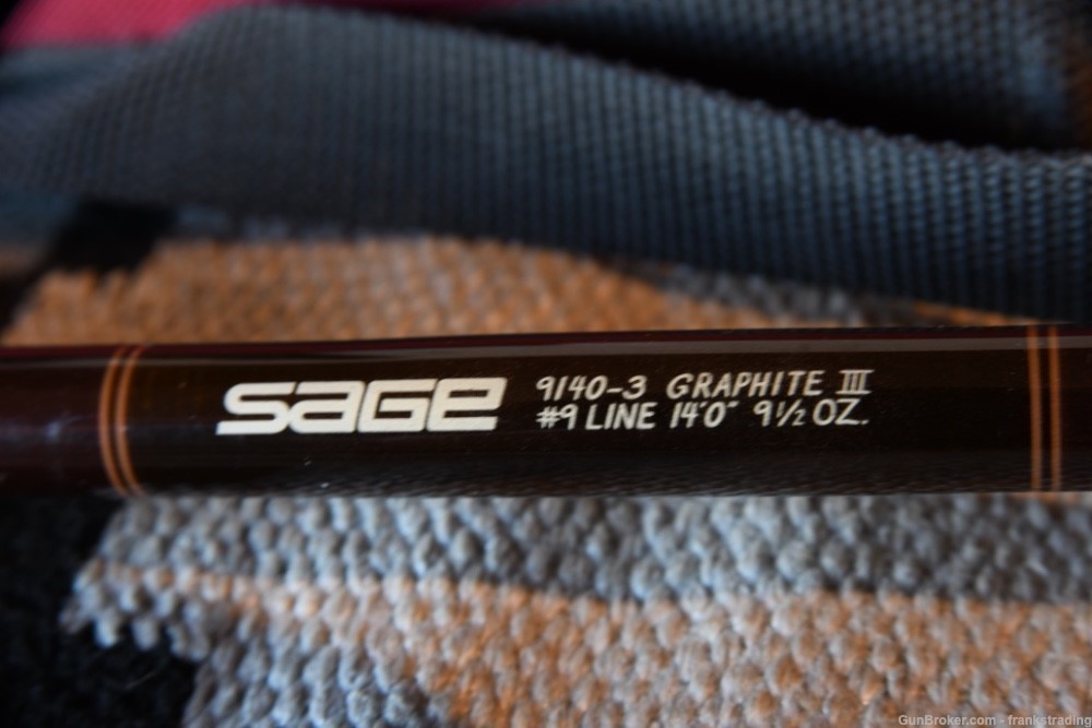 SAGE Spey rod (Brownie) 9140-3 9line 9 1/2 oz Graphite III 14 feet as NEW -img-15